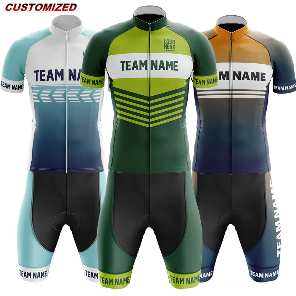 Summer Clothing Names - Personalisierter Teamname (10) Kurzarm-Radtrikot-Sets für Herren