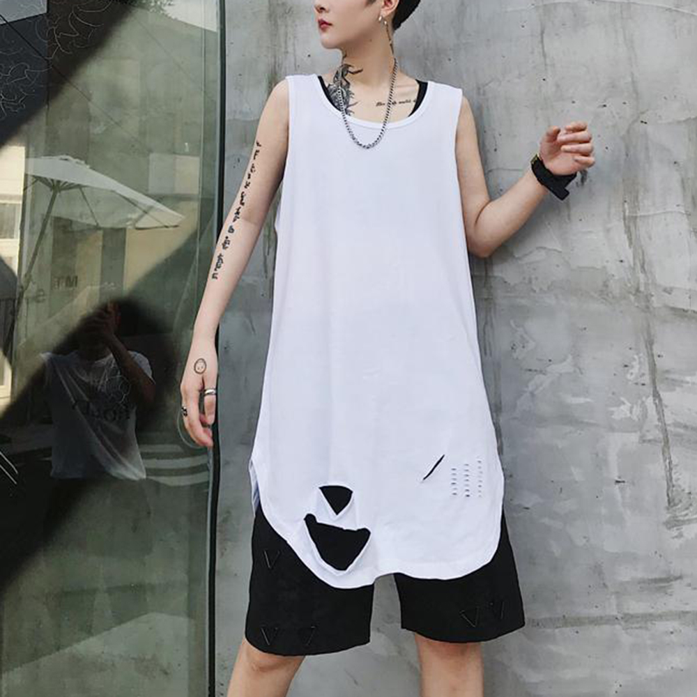 Summer Clothing Trends 2026 - Herren Dunkles Zerrissenes Atmungsaktives Tanktop Sommer