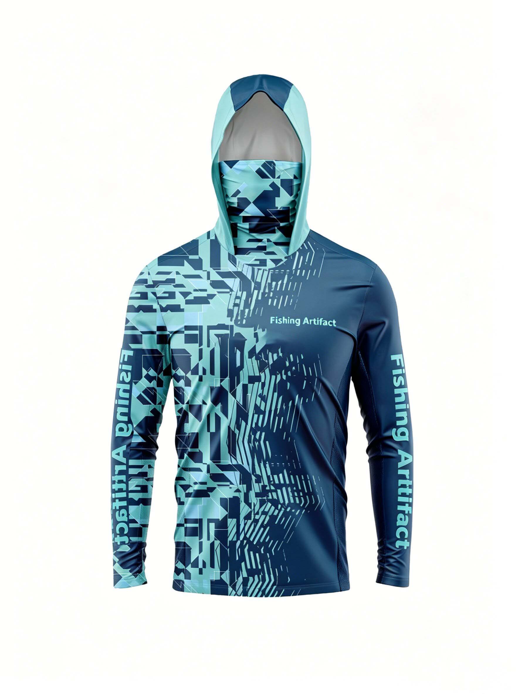 Summer Clothing Tops - Herren-Sommer-Anglerhoodie, langärmelig mit Maske, atmungsaktiv und