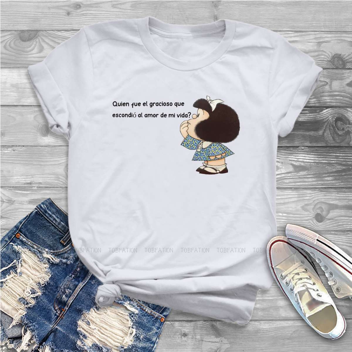 Summer Clothing Essentials Women - Worte Ätherisches Feminine Kleidung Mafalda Quino