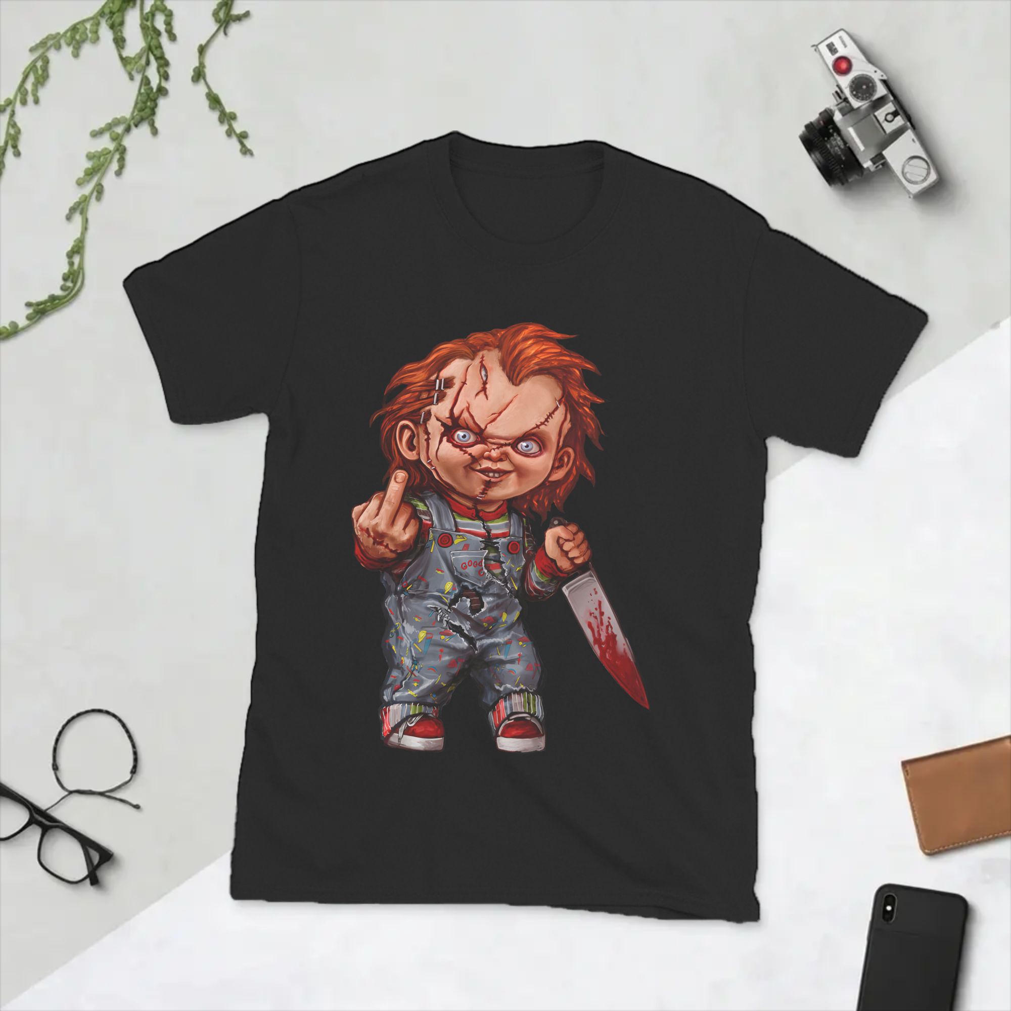 Summer Clothing Ideas Men - Horrorfilm-T-Shirt mit dem Motiv von Chuckys,