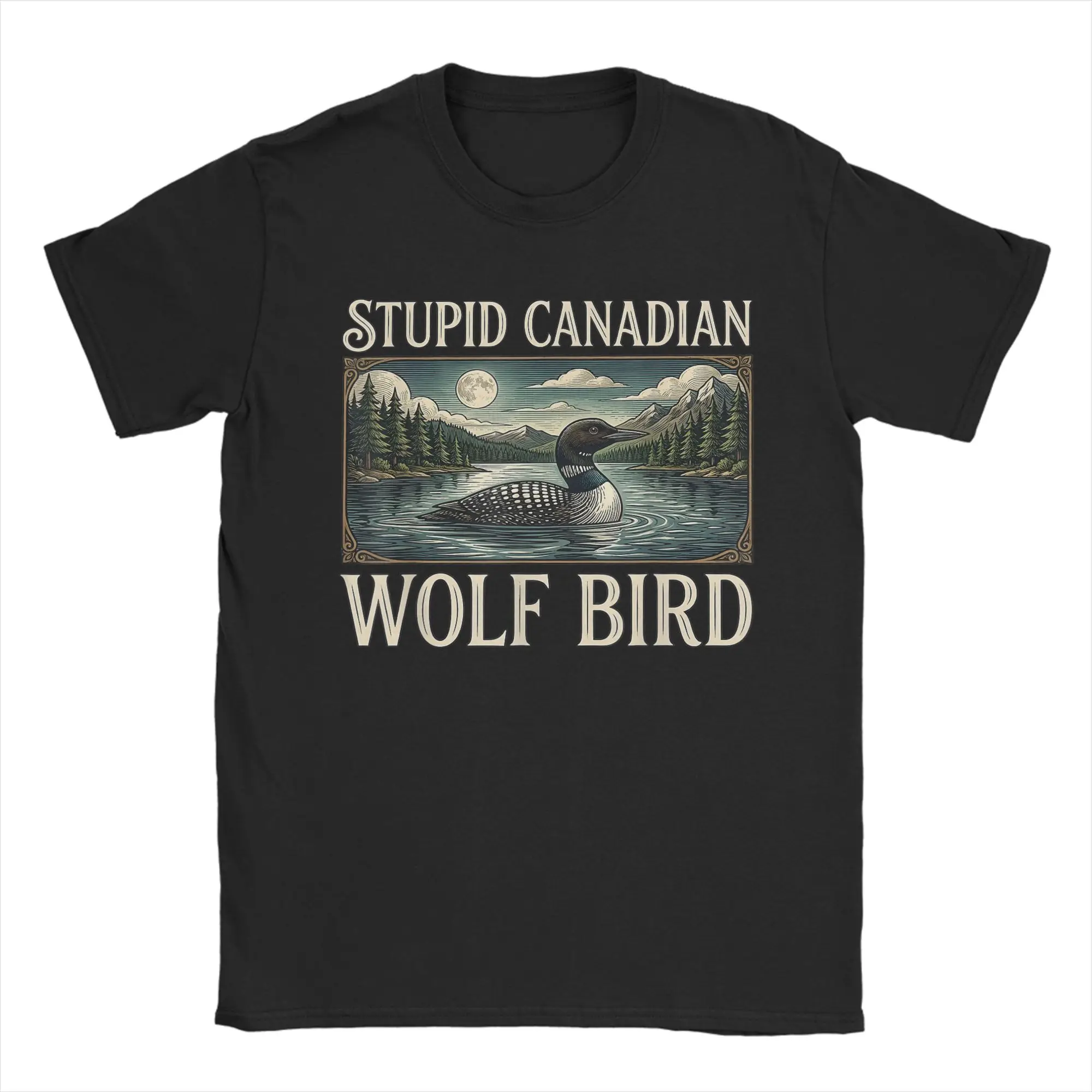 Summer Clothing Ideas Men - Neuartiges T-Shirt mit lustigem kanadischen Wolfsvogel-Motiv