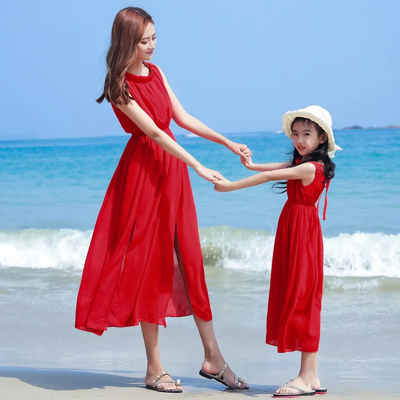 Kleid für Mama und Mädchen, Ba – Summer Clothing Resort Bewertung und Preis