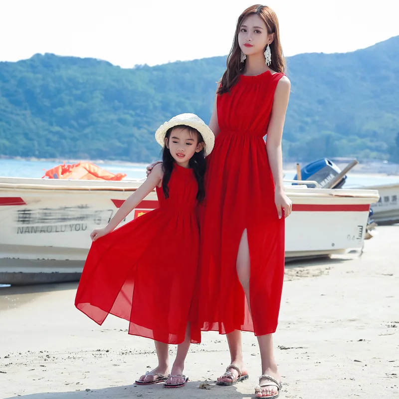 Kleid für Mama und Mädchen, Ba – Summer Clothing Resort Bewertung und Preis