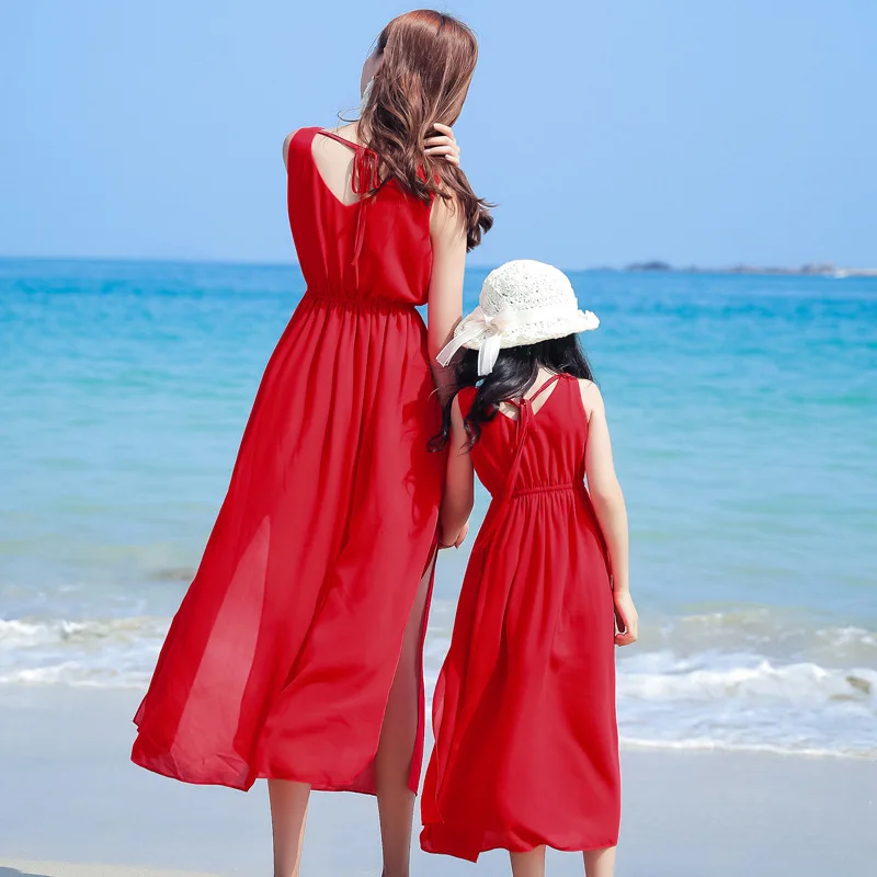 Kleid für Mama und Mädchen, Ba – Summer Clothing Resort Bewertung und Preis