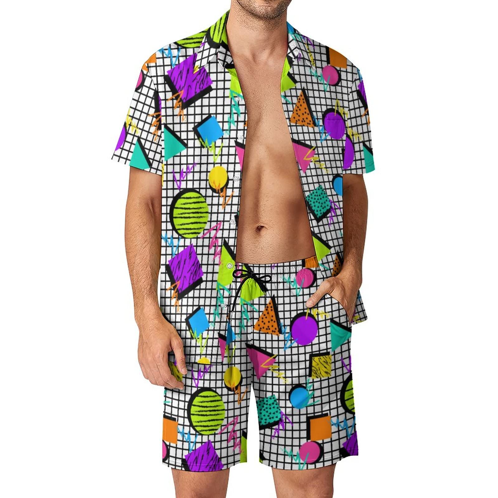 Sommer Unregelmäßiger Geometri – Summer Clothing Sets Men Bewertung und Preis