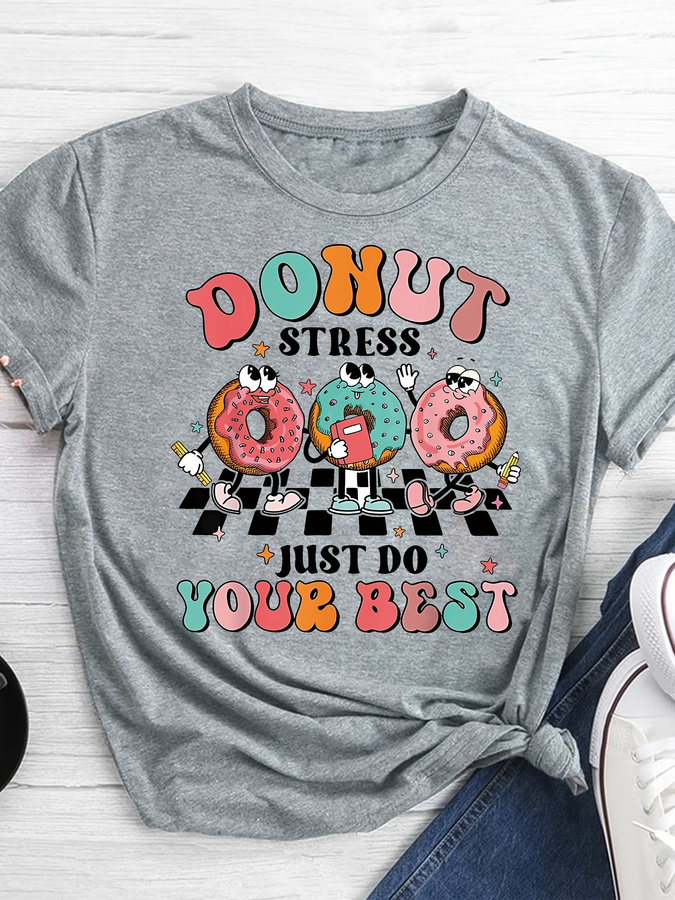 T-Shirt mit Cartoon-Donut-Prin – Summer Clothing Trends 2026 Bewertung und Preis