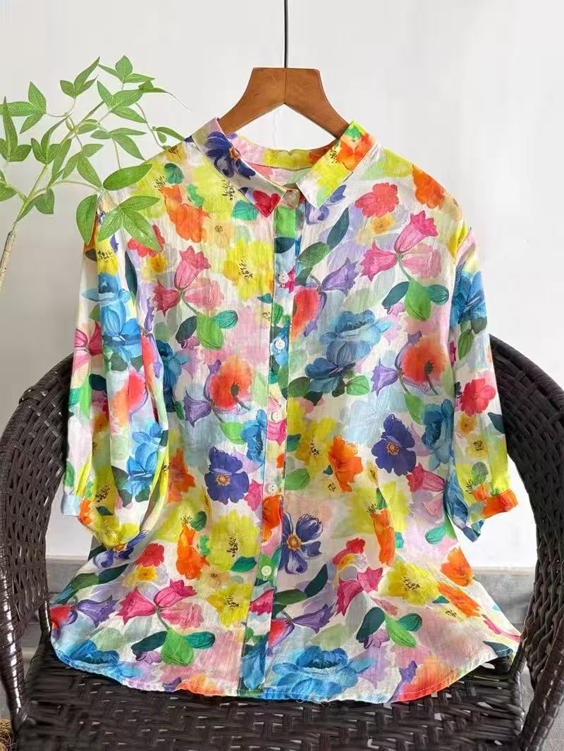 2026 Reine Ramie-Bluse mit Blu – Summer Clothing In Japan Bewertung und Preis