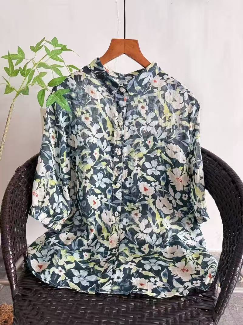 2026 Reine Ramie-Bluse mit Blu – Summer Clothing In Japan Bewertung und Preis